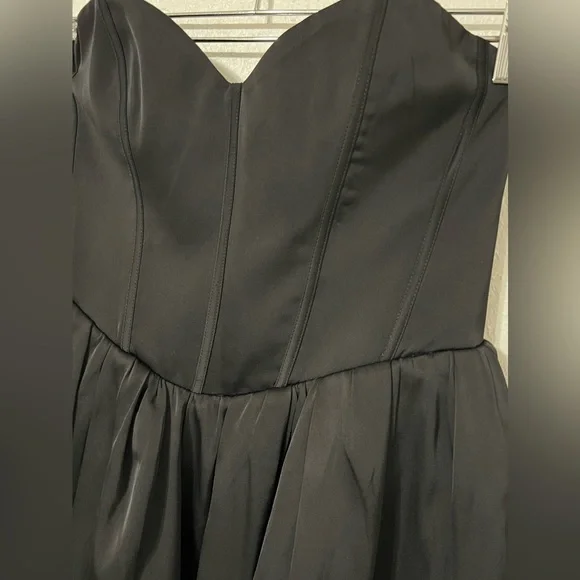 Oh Polly Corset Tulle Mini Dress in Jet Black ballet-inspired mini dress - Picture 3 of 10